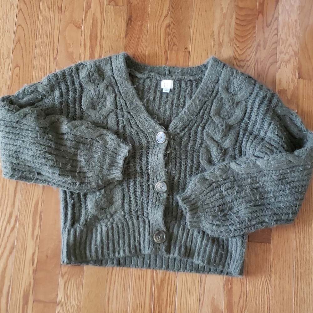 A New Day Green Cardigan Sz S